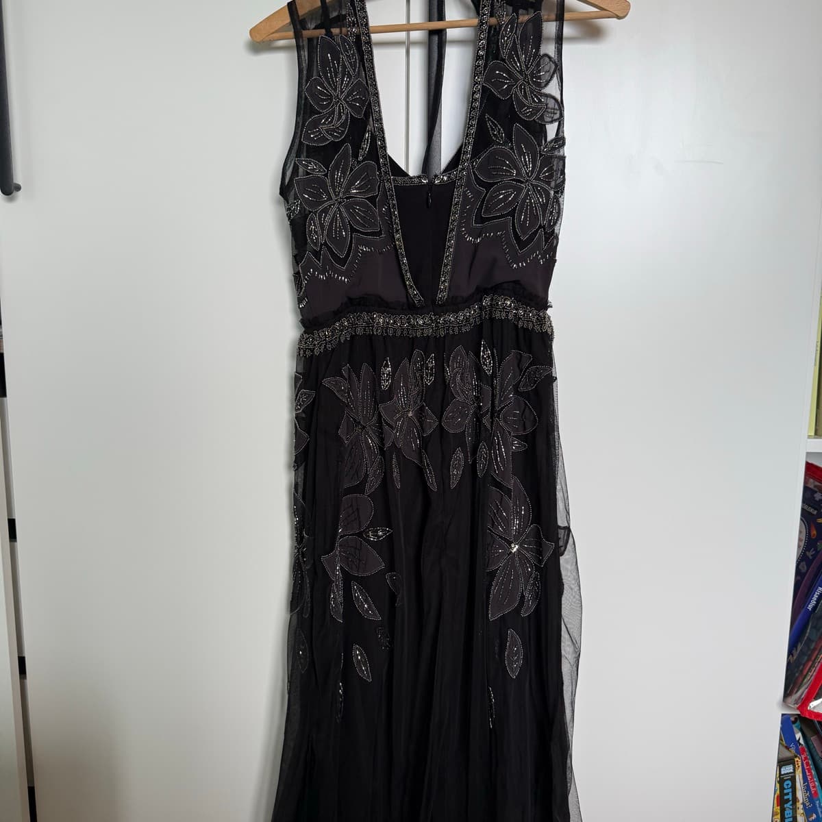 AllSaints Laia embroidered kjóll in XS